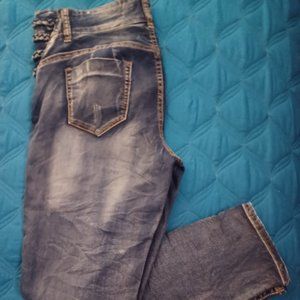 VIP Jeans Stonewash Distressed Blue Jeans Size 13/14
